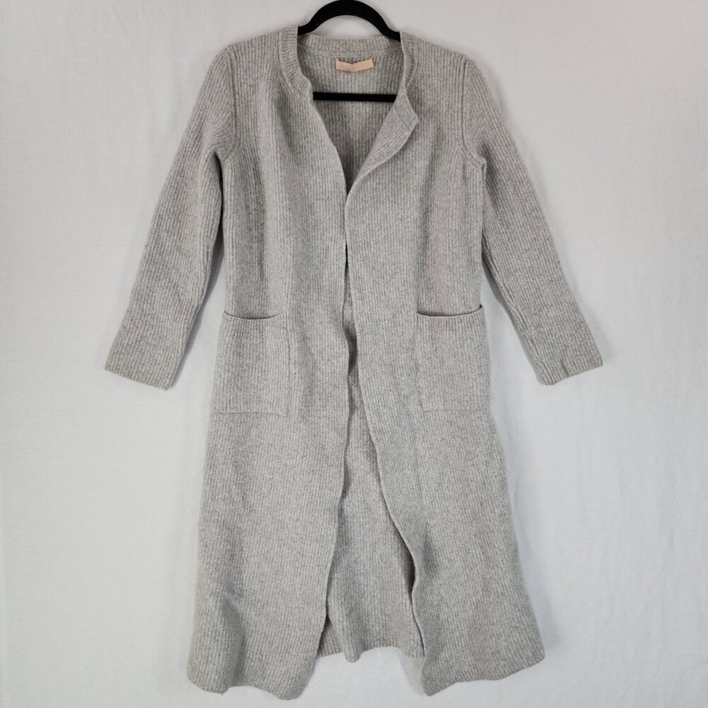 Brock Collection Longline Cardigan Wool Cashmere Size XS Made In Italy Ribbed